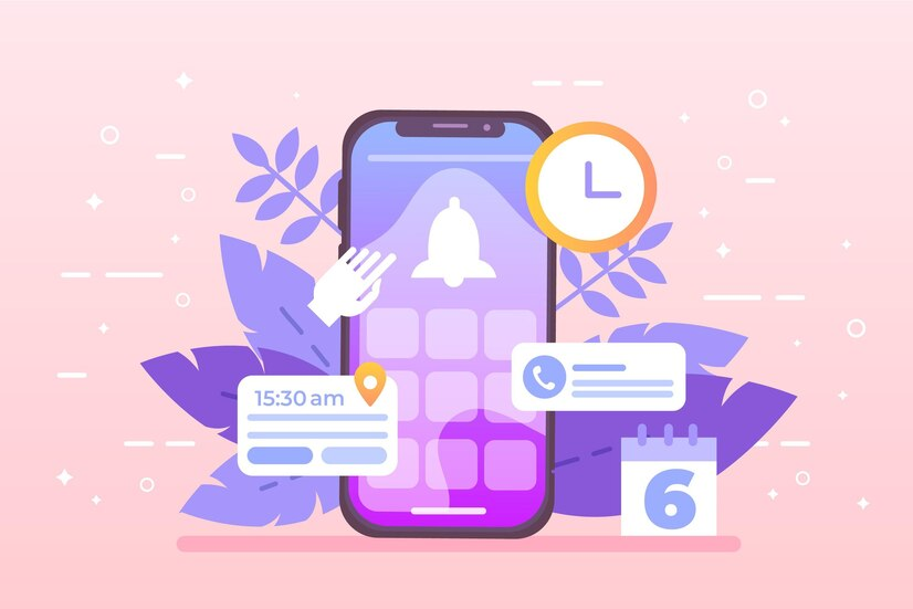 Calendar and Planning Icons with a Smartphone